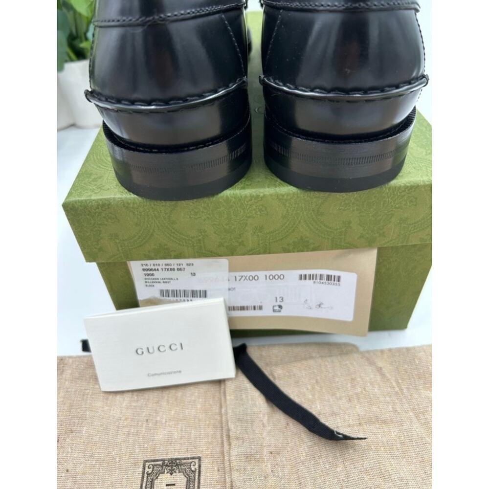 Men's Gucci, gold tone, embellished, leather loafers size 13 made in Italy - Picture 7 of 14